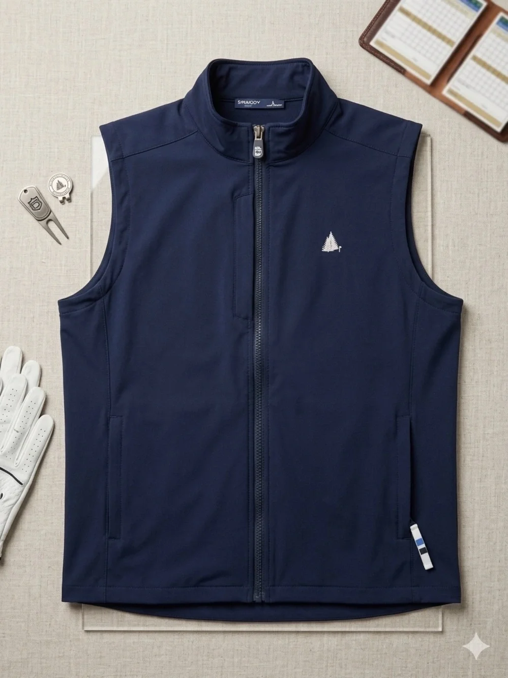 B.Draddy Golf Zipper Vest Navy Glen Arbor Golf Club